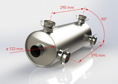 Side-outlet muffler dimensions