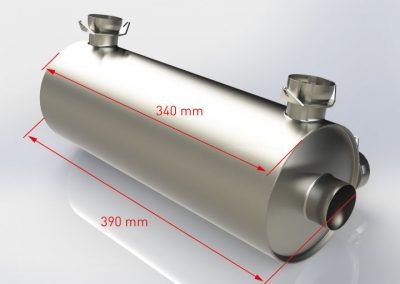 Side-outlet muffler dimensions